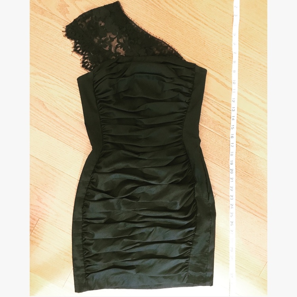 Black one shoulder cocktail dress
