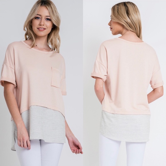 Blush and Grey Top - Picture 1 of 1