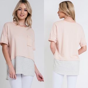 Blush and Grey Top