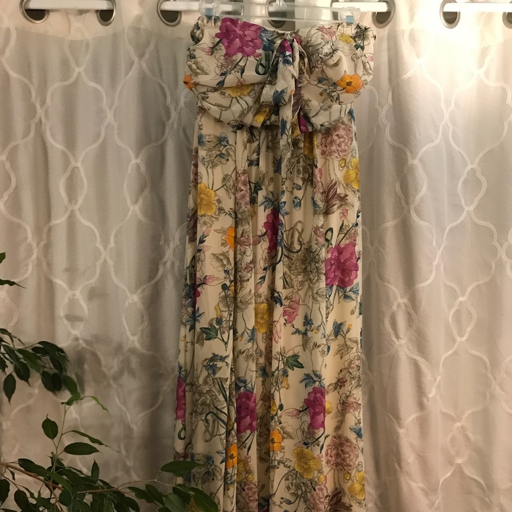 H&M maxi with floral print and flowy top with bow
