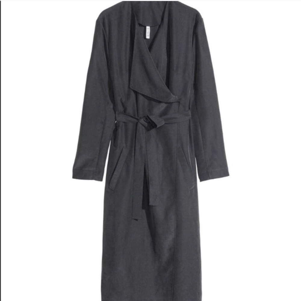 Navy blue trench duster coat