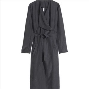 Navy blue trench duster coat