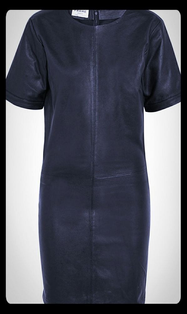 Women's Black Le Leather Mini Dress (lamb leather)