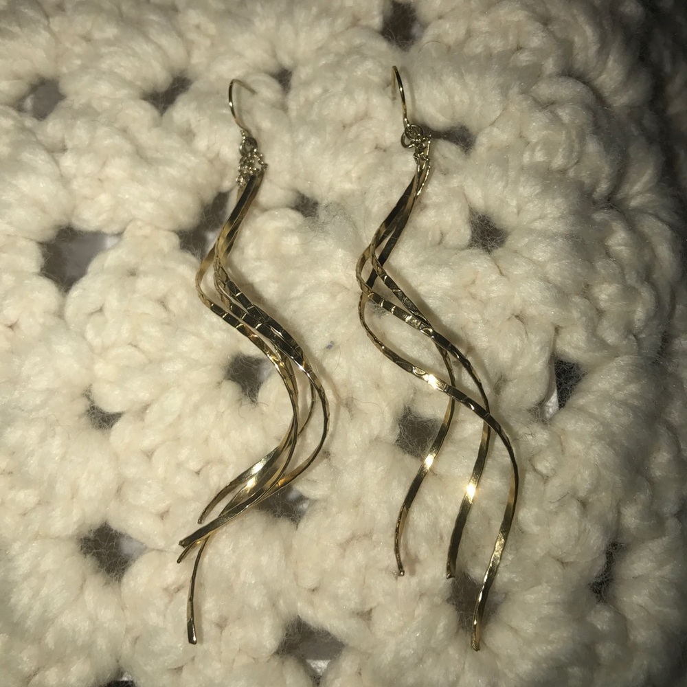Gold Dangle Spiral Earrings