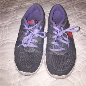 Nike sneakers! Purple with a bright coral detail!