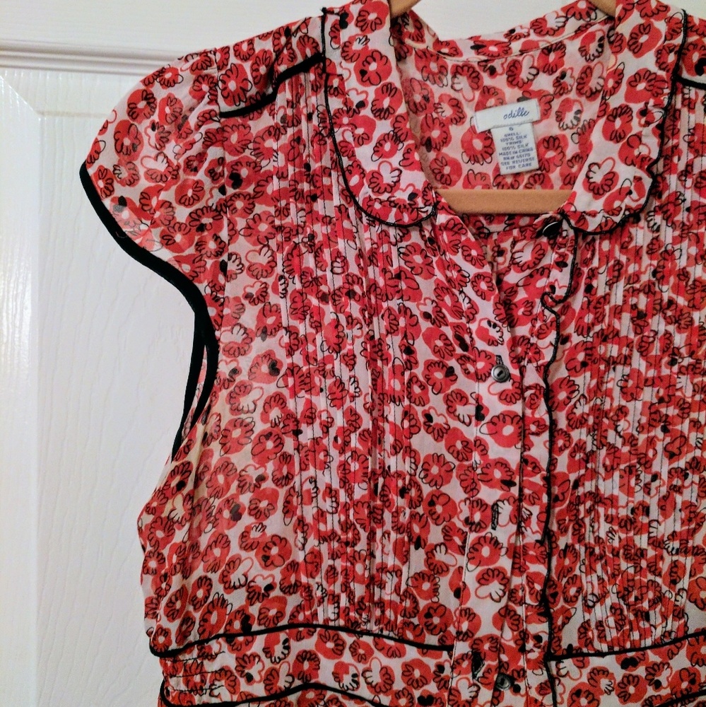 (SOLD)  Anthro Silk Blouse