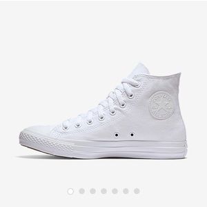All White Converse High Tops