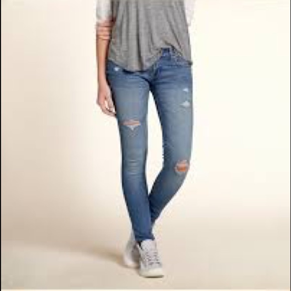 Hollister Lightly Distressed Medium Wash Jeans