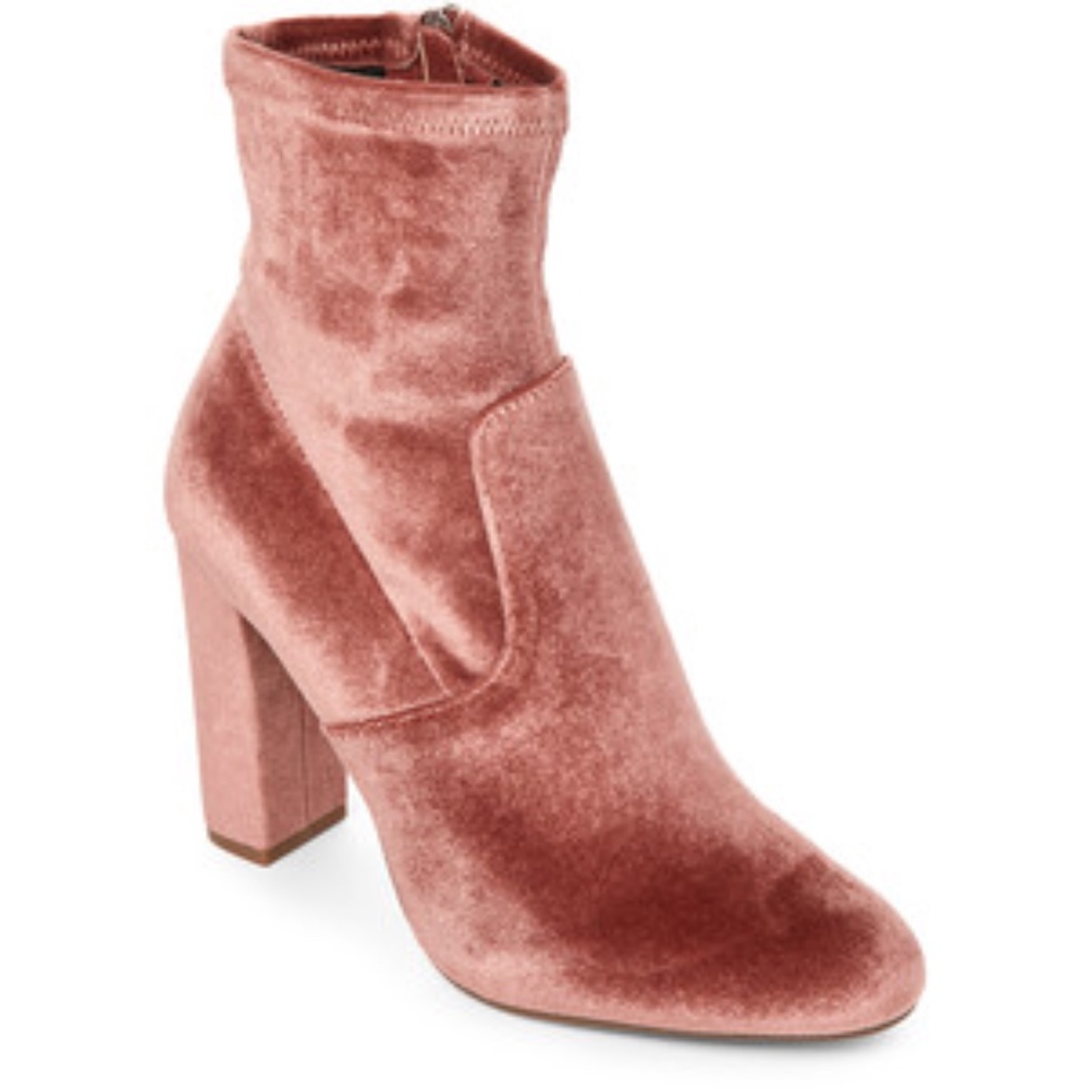 Steve Madden Mauve Velvet Booties