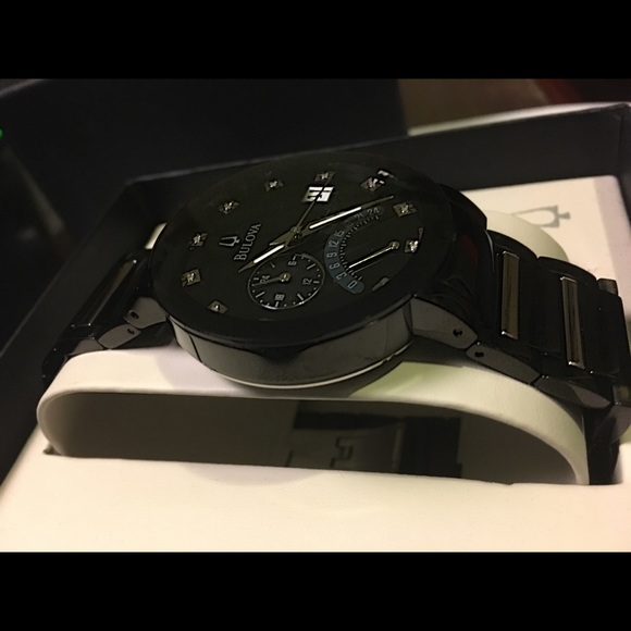 Bulova Men's Diamond Accented Black Dial Watch - Picture 3 of 5