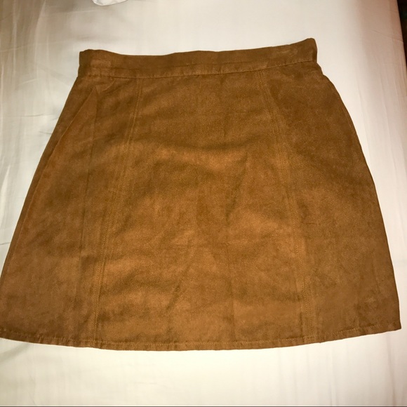 Suede Button Down Skirt - Picture 5 of 6