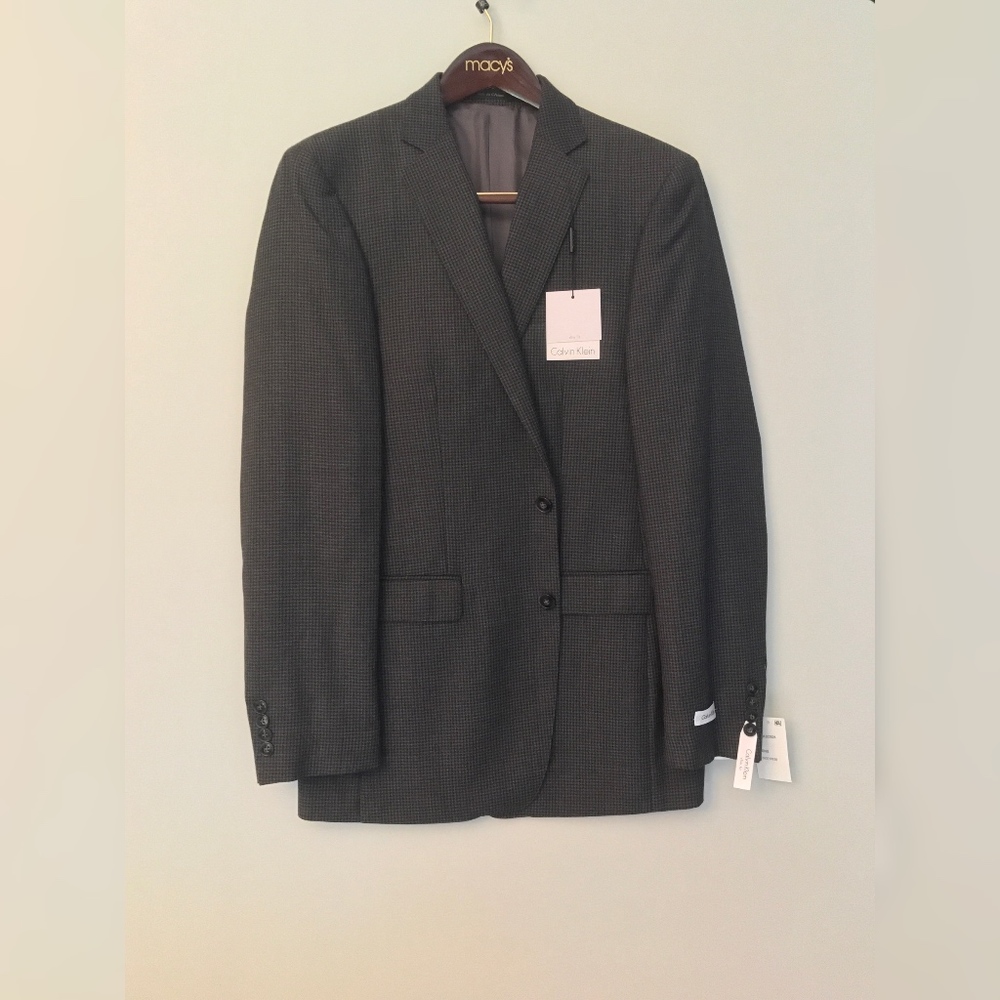 Calvin Klein Men's Slim-Fit Grey Houndstooth Sport