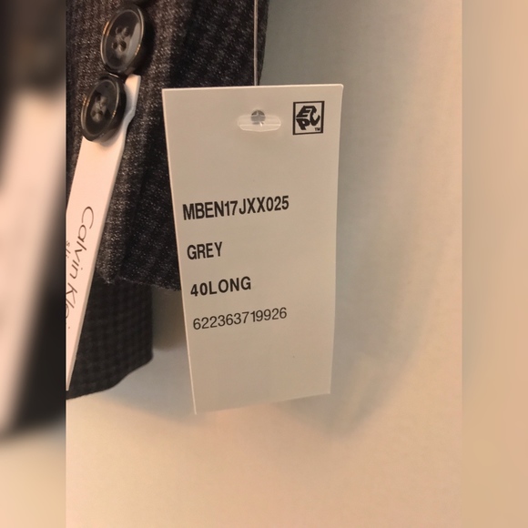 Calvin Klein Men's Slim-Fit Grey Houndstooth Sport - Picture 3 of 5