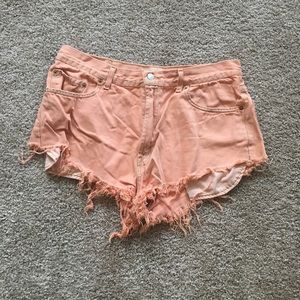 Light Orange Levi's Jean Shorts