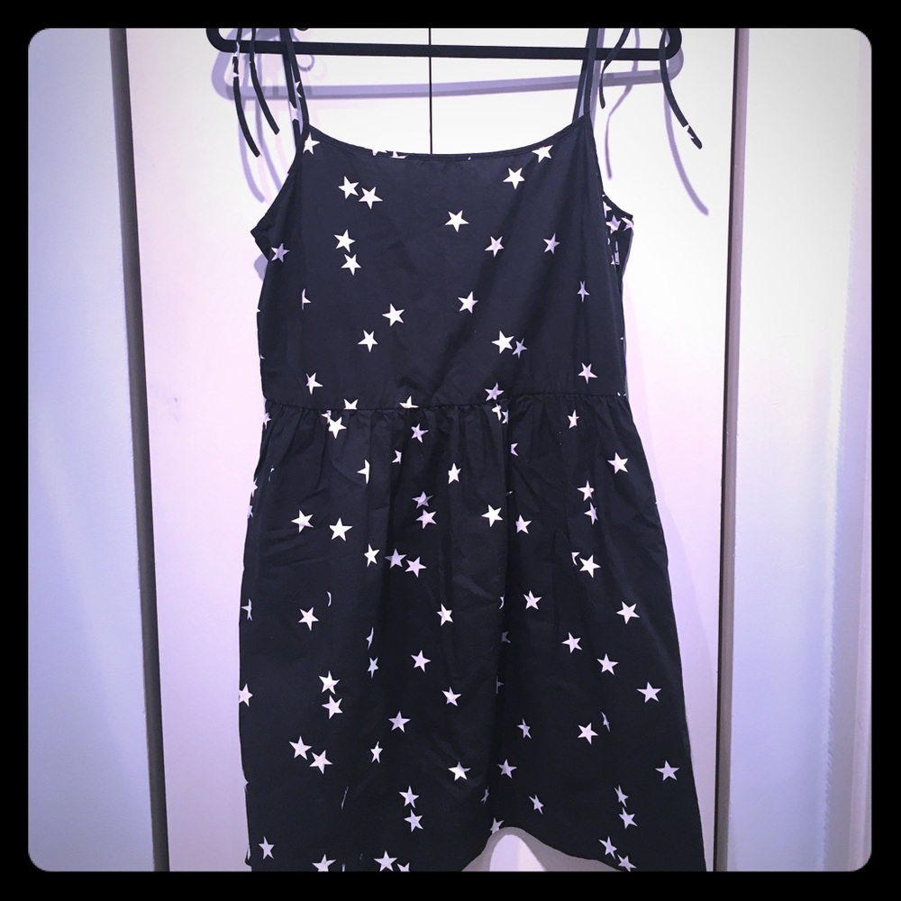 Super Fun Navy Cotton Dress with Stars
