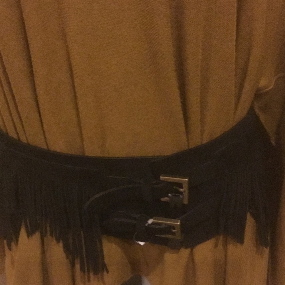 Suede Fringed Belt
