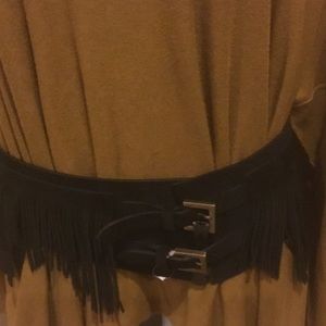 Suede Fringed Belt