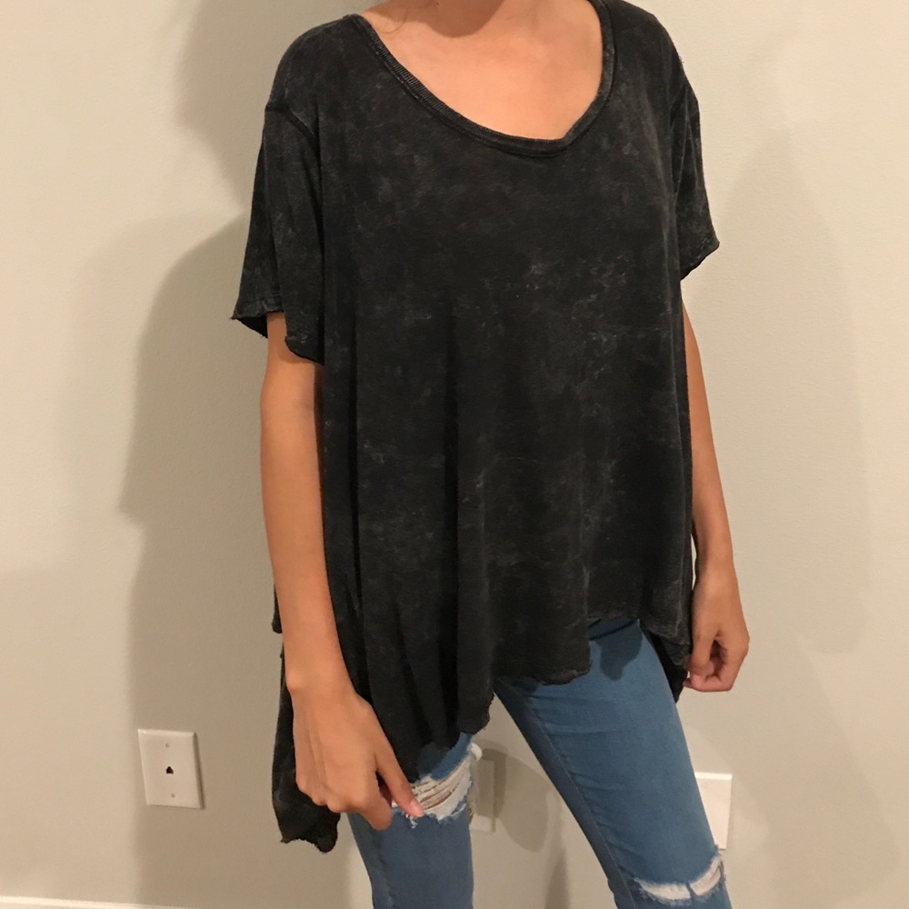 Free people black acid wash tunic