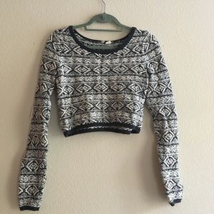 Anthropologie Long Sleeve Knit Crop (Moth)
