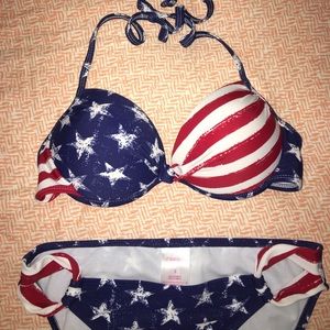 American flag pushup bikini set