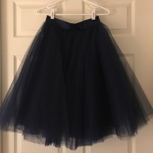 Navy Blue Tule Skirt