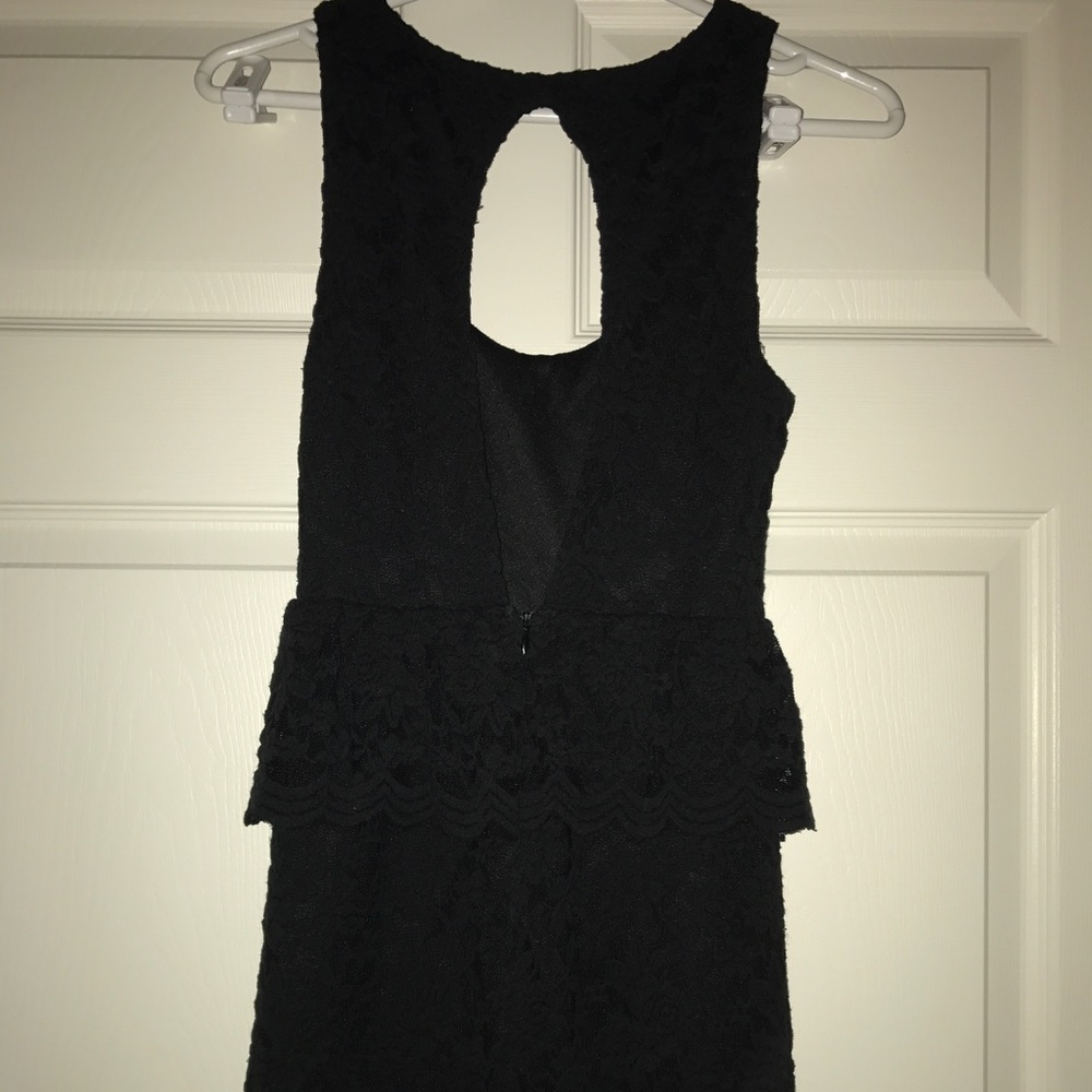 Black Peplum Body Con Dress