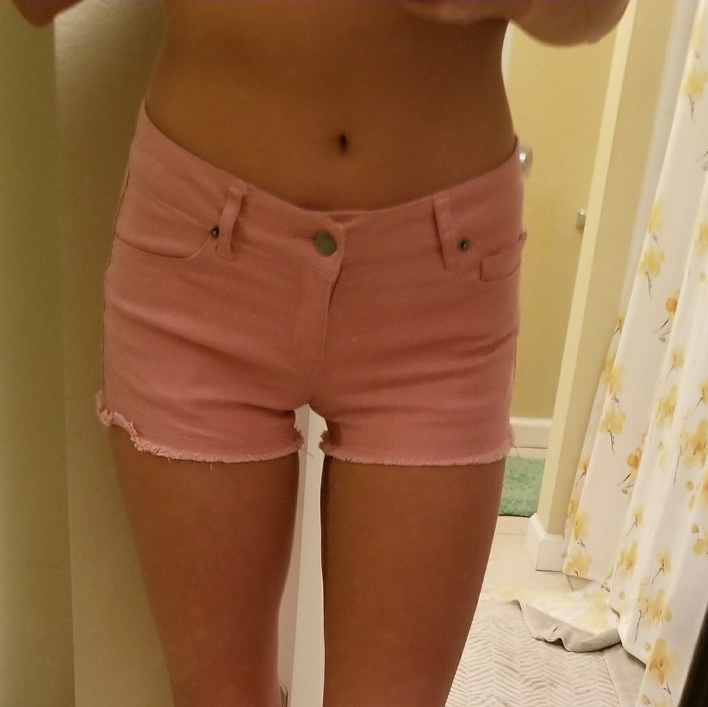 NWOT Pink denim high waisted cut offs