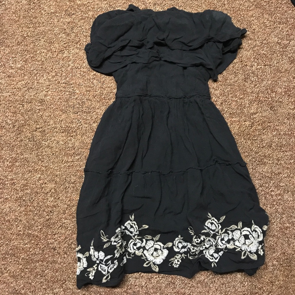 Navy Strapless Dress