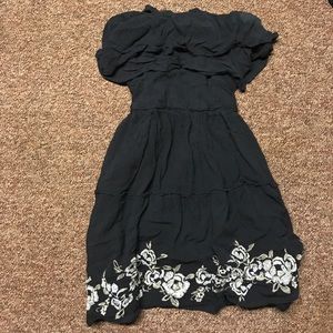 Navy Strapless Dress