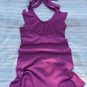 Cute bright pink halter- light sweater material