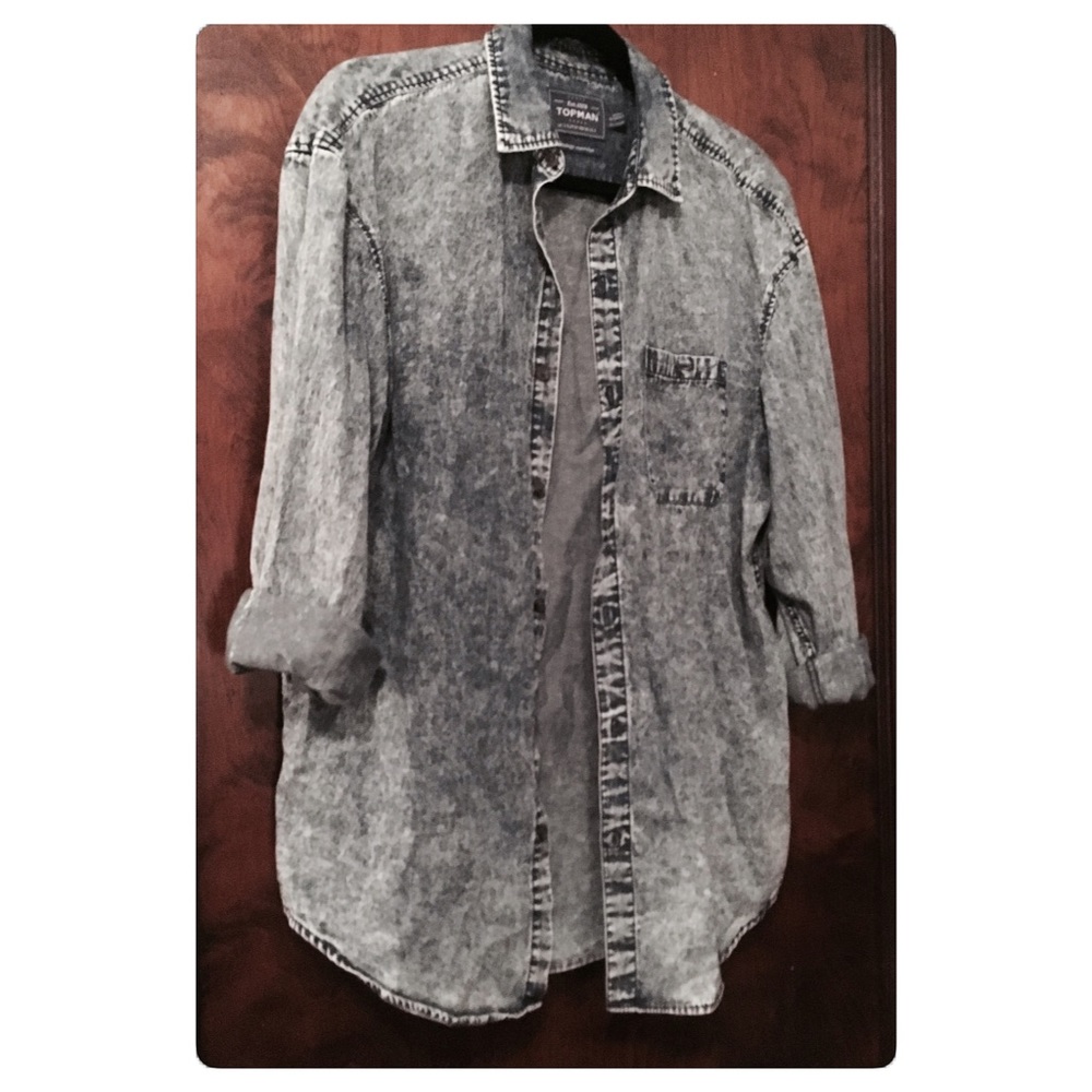 Acid wash button up shirt by Topman