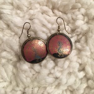 Peacock earrings