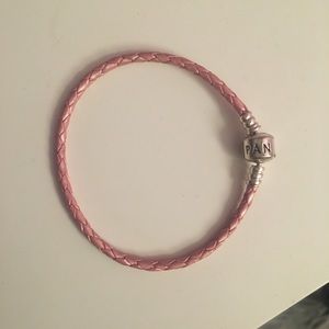 Pink Braided Rope Pandora Bracelet