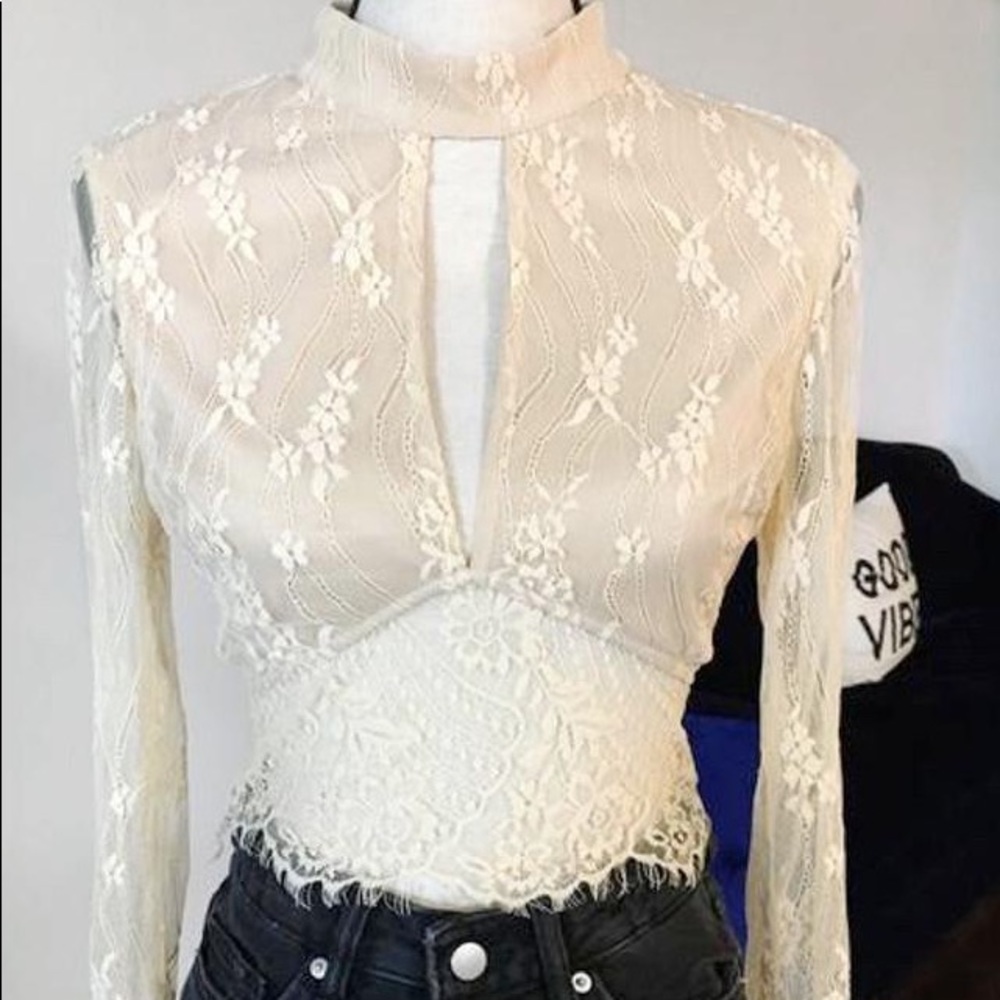 Lace nude top