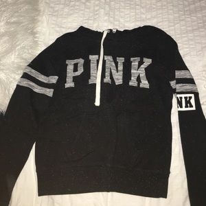 PINK black and gray hoodie