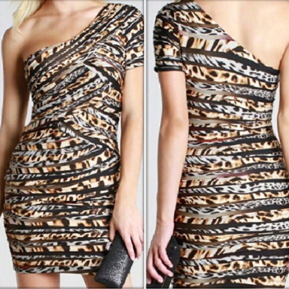 NIKIBIKI ANIMAL PRINT AND ASYMMETRIC DRESS - Picture 3 of 4
