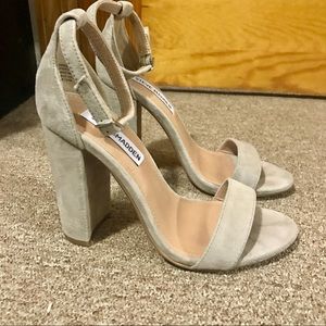 Steve Madden Taupe Suede Carrson Heeled Sandal