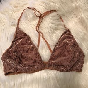 Free People Velvet Plunge Triangle Bralette
