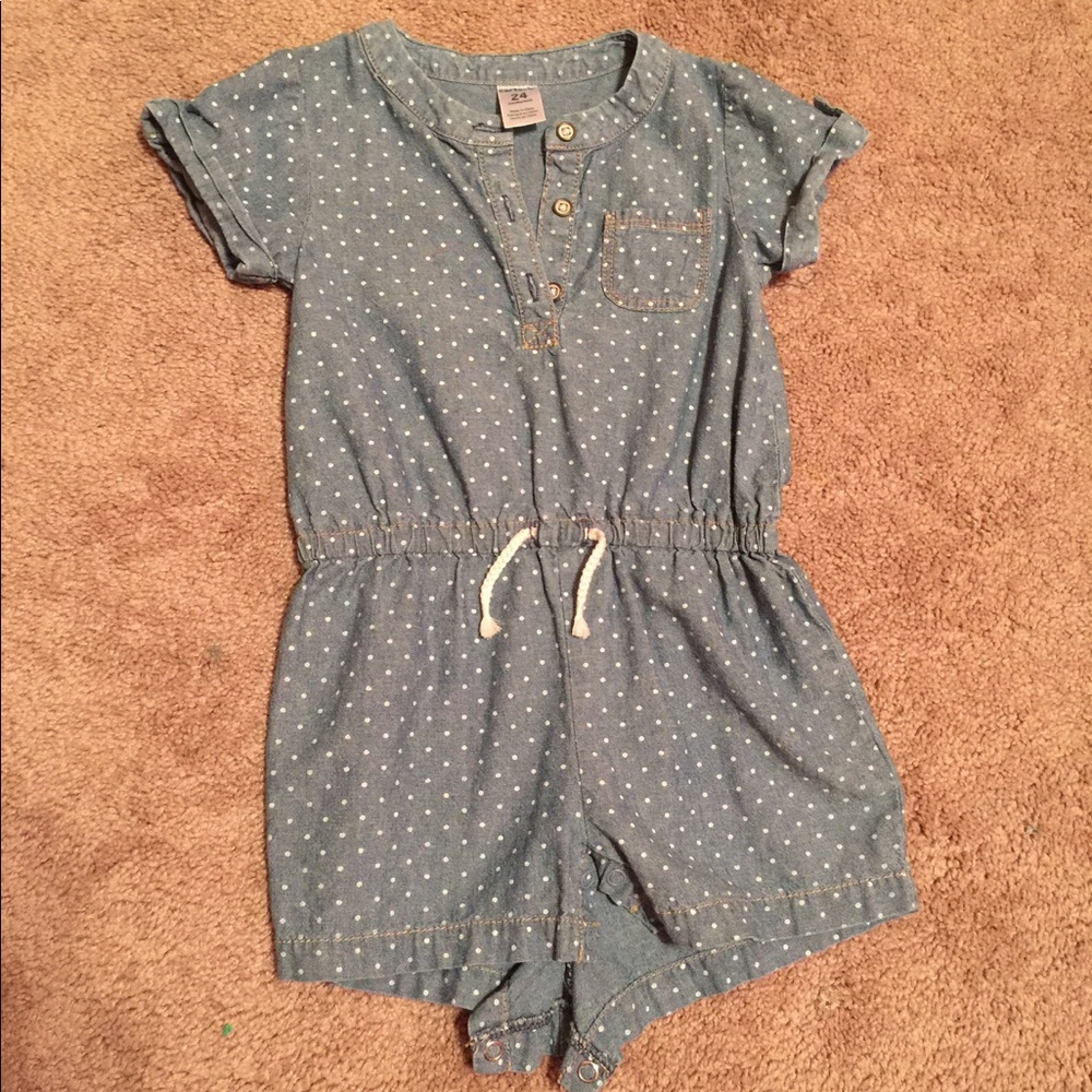 Carter blue jean romper - Picture 1 of 3