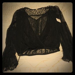 Flowy black sheer shirt