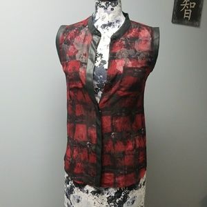 See Through Plaid Tank