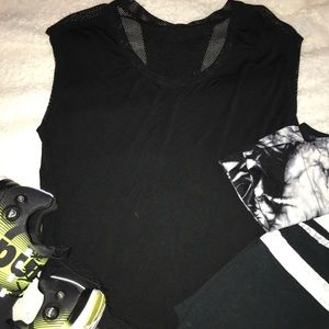 NWOT Ambiance black mesh shirt