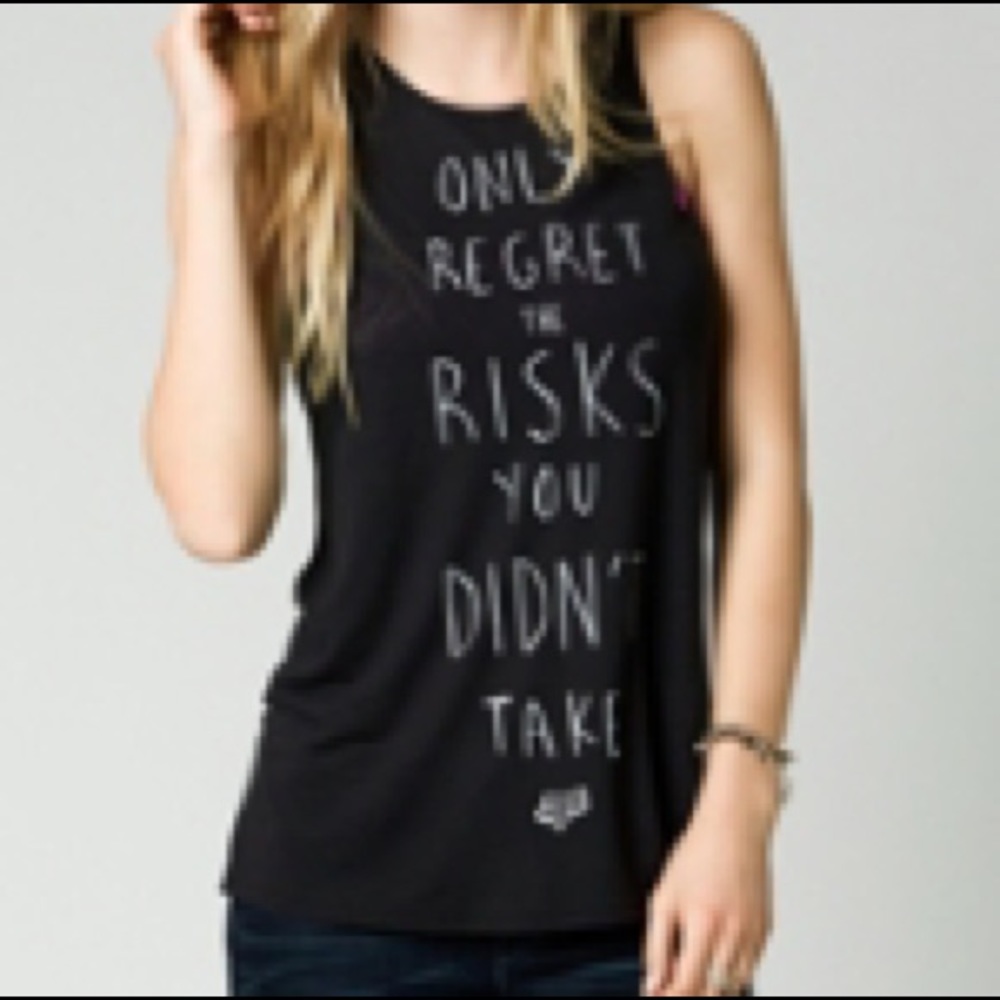 🆕Fox Only Regrets Juniors Racerback Tank - Picture 2 of 5