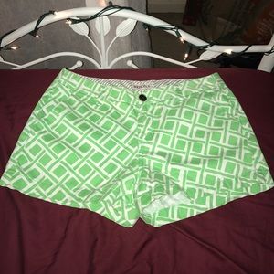 Green patterned shorts