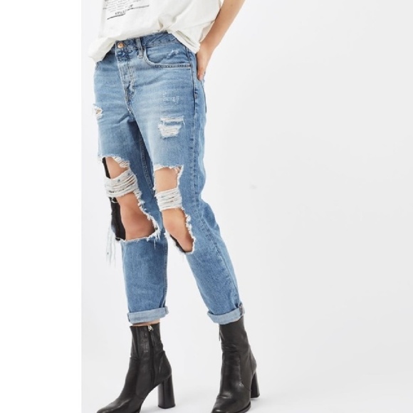 Topshop Denim - Topshop Moto Hayden Ripped Boyfriend Jeans