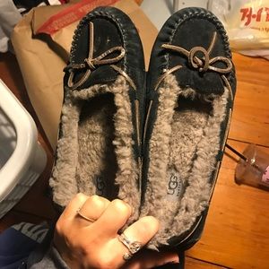 Black UGG moccasins