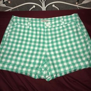 NWOT Green checkered shorts