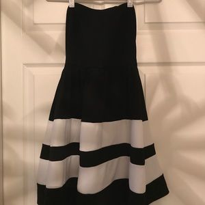 Black and White Strapless Dress