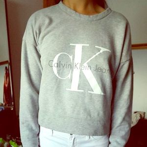 Calvin Klein Grey Cropped Sweatshirt
