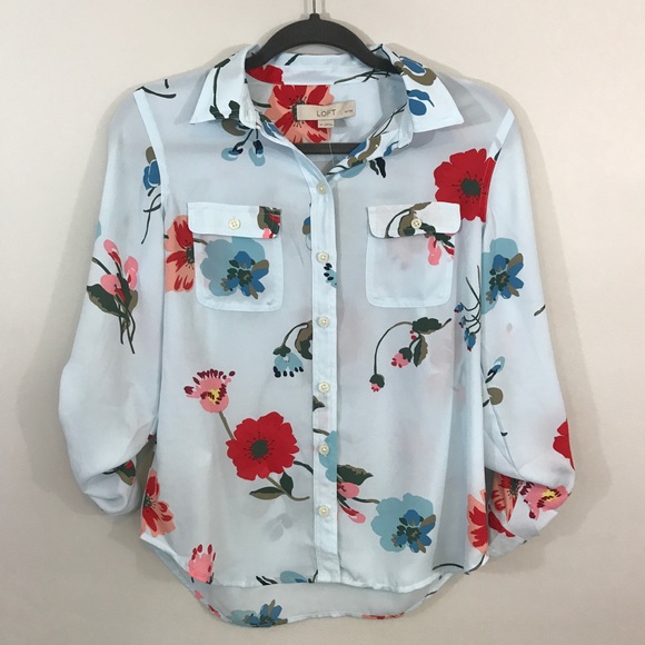 LOFT Tops - NWT Ann Taylor LOFT Floral Utility Blouse